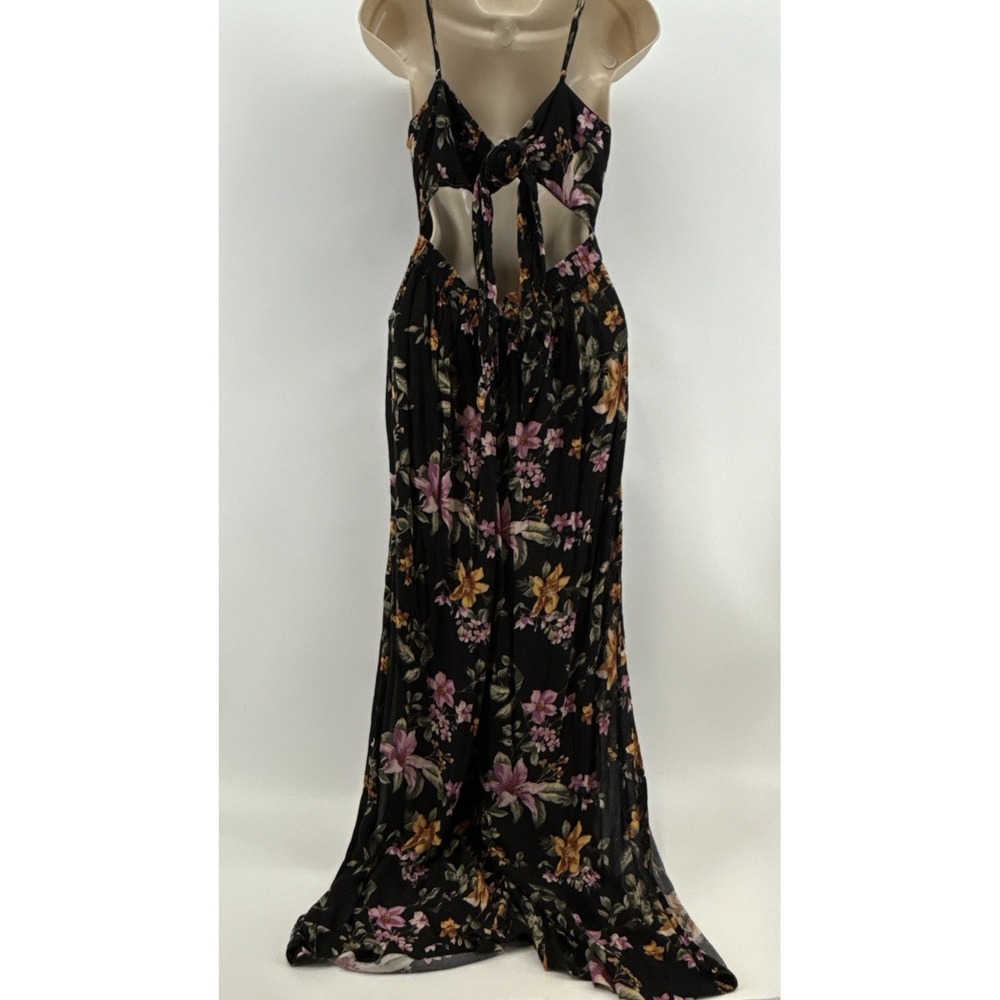 AMERICAN EAGLE Women's Floral Jumpsuit V-Neck Split Leg‎ Flowy Size Medium - Picture 4 of 4